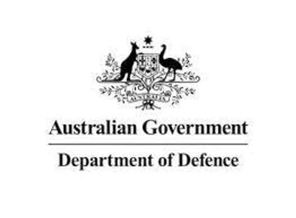 Australian Government Department of Defence logo featuring a kangaroo, emu, and a crest above the department’s name.