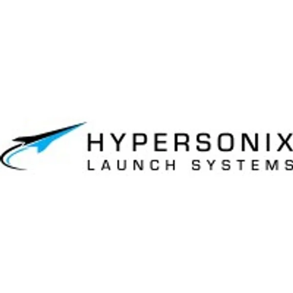 Hypersonix Launch Systems logo with a stylized blue and black aircraft above curved lines, next to the company name in black text on a white background.